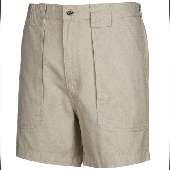 Hook and Tackle Beer Can Island Stretch Fishing Shorts Sand Tan Mens Size 32 NWT - Picture 1 of 14